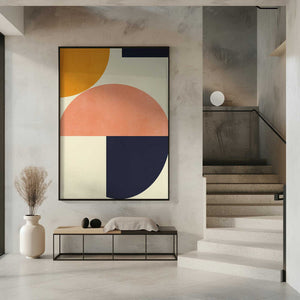Tablou înramat „Rainbow Plus Shapes  Blue Mustard2” de Ana Rut Bre
