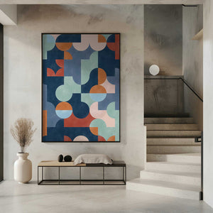 Tablou înramat „Geometric Abstract With Vibrant Colors” de Elena Ristova