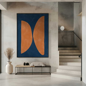 Tablou înramat „Bold Orange Geometric Shapes” de Elena Ristova