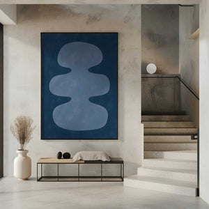 Tablou înramat „Blue Silhouette Form” de Elena Ristova