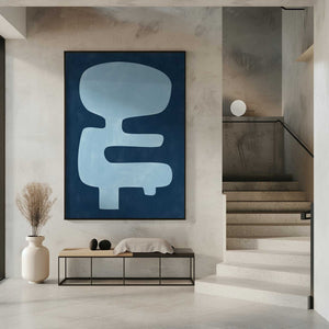 Tablou înramat „Blue Silhouette Form” de Elena Ristova
