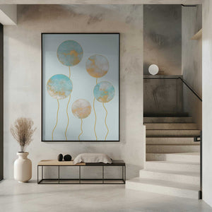 Tablou înramat „Watercolour Circles” de Bilge Paksoylu