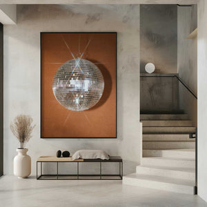 Tablou înramat „Orange Disco Ball” de Samantha Hearn