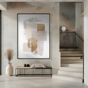 Tablou înramat „Neutral Gold 1” de Sally Ann Moss