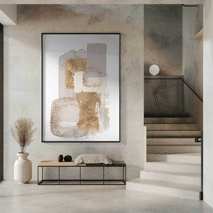 Tablou înramat „Neutral Gold 3” de Sally Ann Moss