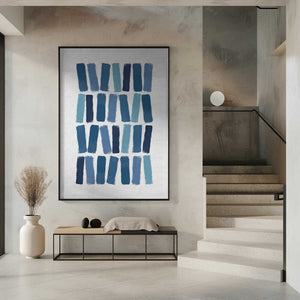 Tablou înramat „Blue Brush Strokes” de Orara Studio