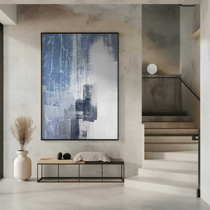 Tablou înramat „Blue Canvas 1” de Sally Ann Moss