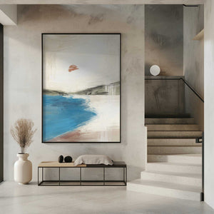 Tablou înramat „Landscape Painting with a Serene Beach” de Little Dean