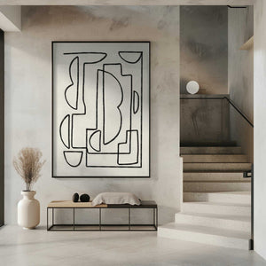 Tablou înramat „Abstract Line Art Sketch” de Little Dean