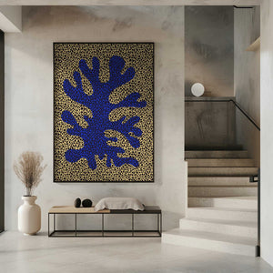 Tablou înramat „Blue and Yellow Coral pattern” de Little Dean