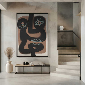 Tablou înramat „Abstract Black Portrait Pair” de Little Dean