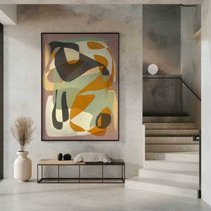 Tablou înramat „Luminous Ochre Abstract Infinity” de Little Dean