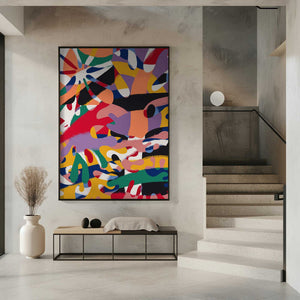 Tablou înramat „Expressionist Colorful Abstract” de Little Dean