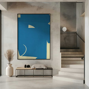 Tablou înramat „Large Abstract Cut Out In Blue” de Little Dean