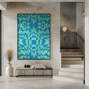 Tablou înramat „Cool Colors Warp Checkers” de Little Dean