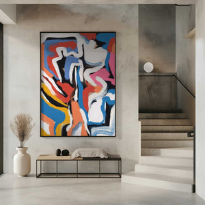 Tablou înramat „Bold colorful brushstrokes 02” de Little Dean