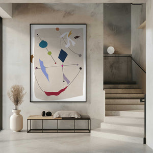 Tablou înramat „Minimalistic Lines and Colorful Shapes” de Little Dean