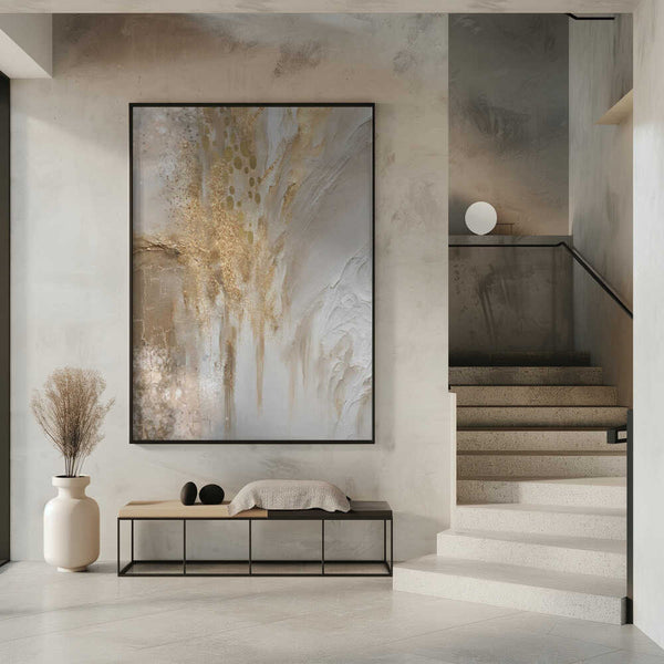 Tablou înramat „Golden marble” de Sally Ann Moss