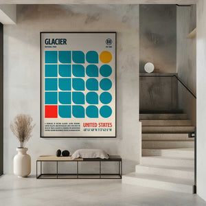 Tablou înramat „Glacier National Park Travel Poster” de Retrodrome
