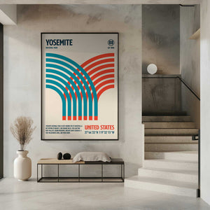 Tablou înramat „Yosemite National Park Travel Poster” de Retrodrome