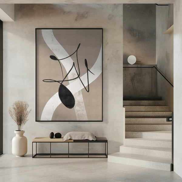 Tablou înramat „Beige abstract No.2” de Anne-Marie Volfova