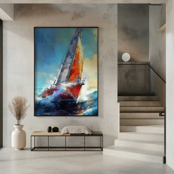 Tablou înramat „Yacht racing sport art 30” de Justyna Jaszke