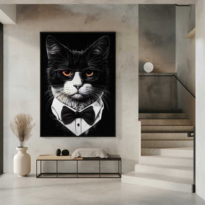 Tablou înramat „Hipster cat animal art” de Justyna Jaszke