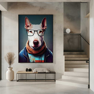 Tablou înramat „Hipster dog animal art” de Justyna Jaszke
