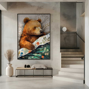 Tablou înramat „Sleepy Bear animal story” de Justyna Jaszke