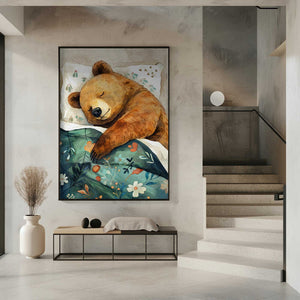 Tablou înramat „Sleepy Bear animal story” de Justyna Jaszke