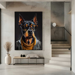 Tablou înramat „Dog hipster 1” de Justyna Jaszke