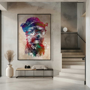 Tablou înramat „Dog graphic 1” de Justyna Jaszke