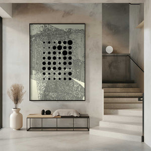 Tablou înramat „Black Geometric Circles” de Petr Strnad