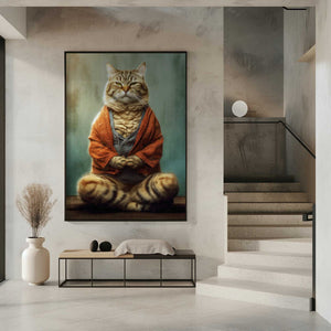 Tablou înramat „Cat yoga 1” de Justyna Jaszke