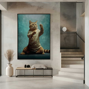 Tablou înramat „Cat yoga 4” de Justyna Jaszke