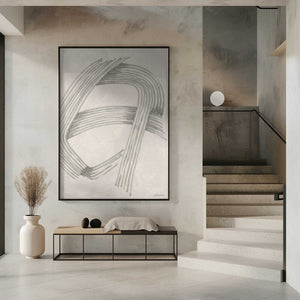 Tablou înramat „Abstract Grey Intersections 02” de Lucrecia Caporale