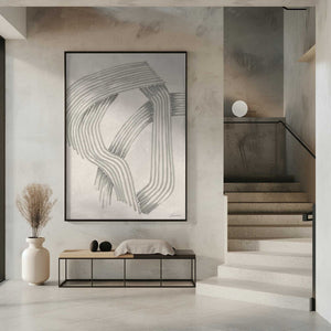 Tablou înramat „Abstract Grey Intersections 01” de Lucrecia Caporale