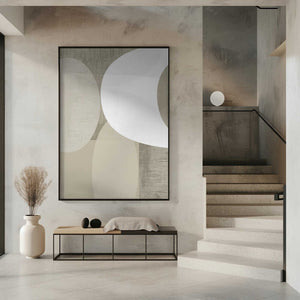 Tablou înramat „Black White Neutral Shapes 1” de cartissi
