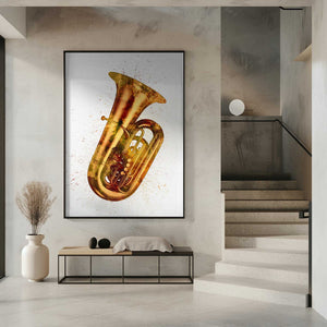 Tablou înramat „Tuba Abstract Watercolor” de Michael Tompsett