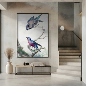 Tablou înramat „Two Birds  a Blue Jay and a Purple Breasted Cotinga” de Aert Schouman