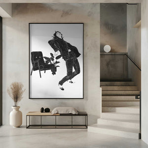 Tablou înramat „Jlr Dancingathome6 Blackandwhite Copy” de Jenny Liz Rome