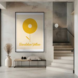 Tablou înramat „Pandc Dandelionyellow Copy” de Jenny Liz Rome