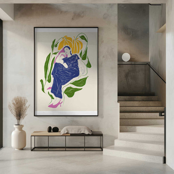 Tablou înramat „Jlr Quiet in the garden” de Jenny Liz Rome