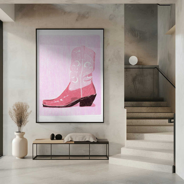 Tablou înramat „P&amp;c Cowgirlboot” de Jenny Liz Rome