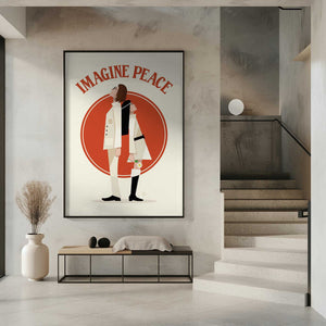 Tablou înramat „Imagine Peace Minimalist” de Retrodrome