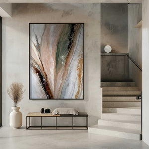 Tablou înramat „Flowing Patterns In Earth Tones And Green Hues” de Alpenglow Workshop