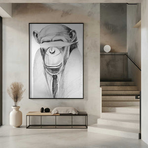 Tablou înramat „Monkey Wearing A Suit And Tie” de Violeta Vollmer