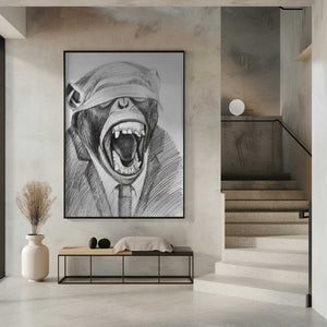 Tablou înramat „Monkey In A Suited Attire With A Blindfold” de Violeta Vollmer