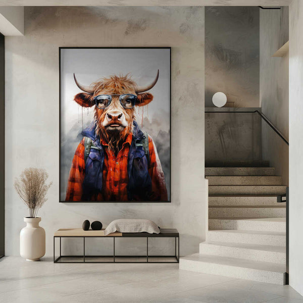 Tablou înramat „Buffalo Watercolor Animal Art (4)” de Justyna Jaszke