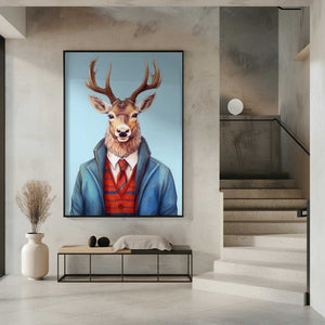 Tablou înramat „Caribou Watercolor Animal Art” de Justyna Jaszke